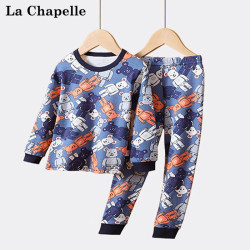 lachapelleminiachapellemini拉夏贝尔儿童秋衣秋裤套装家居服两件
