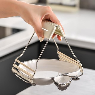 家用蒸菜夹子端碗厨房防烫夹取碗夹不锈钢防滑硅胶提盘器