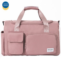 LEHUO TRAVEL 乐活旅行 大容量手提旅行包行李包男女短途出差运动背包女士折叠包便携出行旅行袋单肩包 粉色中号