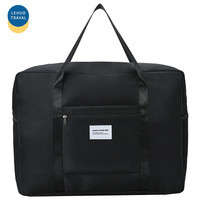 乐活旅行 行李包旅行包男女 大容量手提包短途旅行袋男士运动包手提收纳袋包轻便单肩包 黑色大号