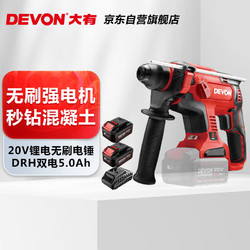 DEVON 大有 DRH-2022 EC 20V无刷充电电锤 DRH双电5.0标充