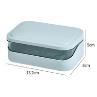 JAJALIN 加加林 肥皂盒香皂盒翻盖创意沥水免打孔带盖浴室洗衣皂盒皂架 蓝色