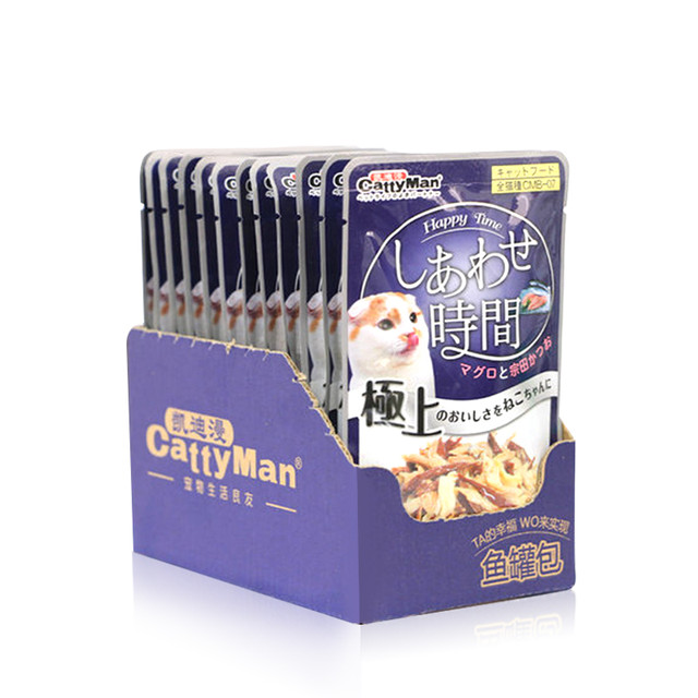 Cattyman 凯迪漫 日本多格漫猫湿粮成猫鱼肉包营养增肥凯迪漫猫咪零食罐头55g*12包