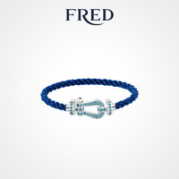 FRED 斐登 FORCE 10系列 0B0173-6B0232 几何18K白金宝石手绳 16cm 靛蓝色