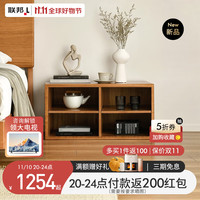 联邦北欧纯实木自由组合收纳储物柜模块化多功能落地边柜斗柜 积木边柜D款-隔板柜