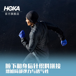 HOKA ONE ONE男款冬季跑步棉夹克ColdSnap Jacket运动保暖舒适时尚 黑色 L