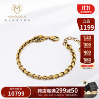 MONOLOGUE独白北纬30°上古玄灵龙年生肖足金琥珀拼接复古黄金手链MR1254 15cm