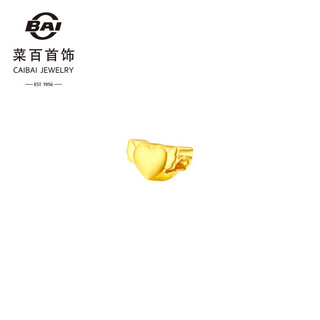 菜百首饰 黄金转运珠 足金3D硬金飞心转运珠串珠 定价 HD 不含绳 黄金转运珠 约1.0g