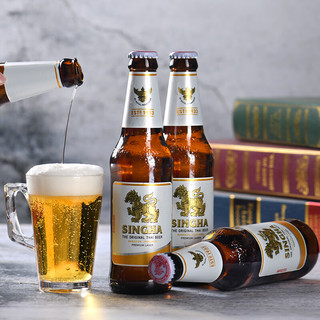 SINGHA 胜狮 泰国进口啤酒 大麦淡色拉格精酿330ml*6瓶