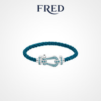 FRED 斐登 FORCE 10系列 0B0173-6B1177 几何18K白金宝石手绳 17cm 蓝色