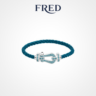 FRED 斐登 FORCE 10系列 0B0173-6B1177 几何18K白金宝石手绳 17cm 蓝色