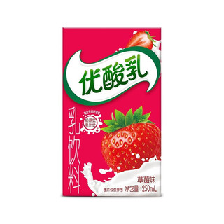 SHUHUA 舒化 伊利优酸乳草莓味250ml*24盒/箱 营养学生健康 1月产 清甜草莓