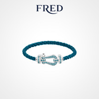 FRED 斐登 FORCE 10系列 0B0173-6B1177 几何18K白金宝石手绳 19cm 蓝色
