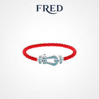 FRED 斐登 FORCE 10系列 0B0173-6B0156 几何18K白金宝石手绳 20cm 红色