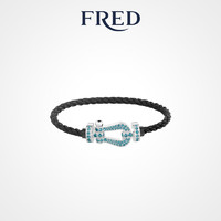 FRED 斐登 FORCE 10系列 0B0173-6B0275 几何18K白金宝石手绳 14cm 黑色