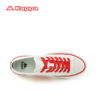 KAPPA卡帕女鞋休闲鞋女冬季复古帆布鞋轻便百搭运动鞋子 韩国白 36