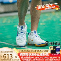 美津浓（MIZUNO）Mizuno美津浓WAVE FANG ZERO专业羽毛球鞋减震耐磨防滑透气 白色/蓝色 71GA219025 43码=280mm