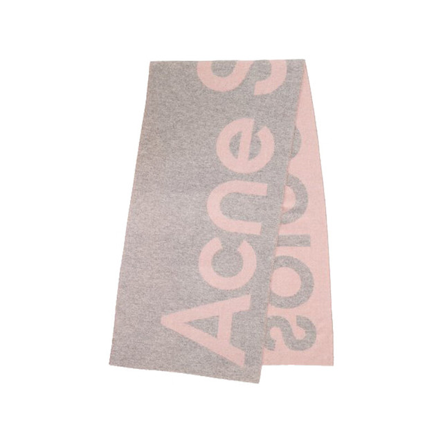 Acne Studios 女士徽标提花围巾 浅粉色/灰色 CA0079 CHS000