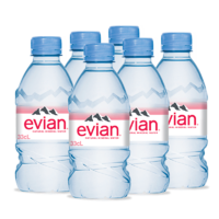 evian 依云 矿泉水evian法国原装进口瓶装天然饮用水整箱 330ml*6瓶