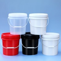 佳叶 食品级塑料桶密封桶包装桶小水桶透明桶带盖提水桶家用洗车洗衣桶 2L白色