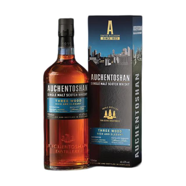 从未有过的好价：AUCHENTOSHAN 欧肯特轩 三桶 单一麦芽 苏格兰威士忌 700ml 单瓶装