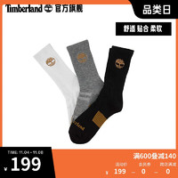 Timberland添柏岚男款袜子舒适透气3双装长袜|A1XF9 A1XF9M05/多色 M