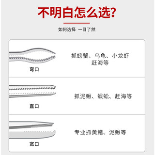 福拉多 不锈钢黄鳝夹子鳝鱼夹泥鳅螃蟹钳子防滑抓捉龙虾生铁赶海工具