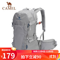 CAMEL 骆驼 登山背包男女户外旅行徒步包运动露营双肩包大容量登山包轻便 1S32267147，米灰 36L