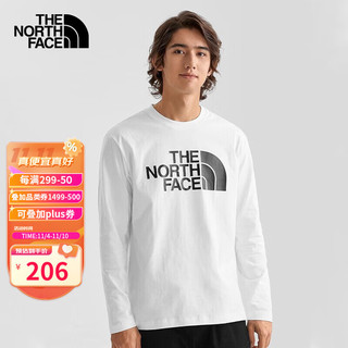 THE NORTH FACE23春夏北面T恤男女外运动柔软舒适棉质透气卫衣长袖81MJ FN4/白色 XXL