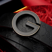 GOLF 高尔夫 男士皮带自动扣双面牛皮腰带男G扣裤带礼盒装