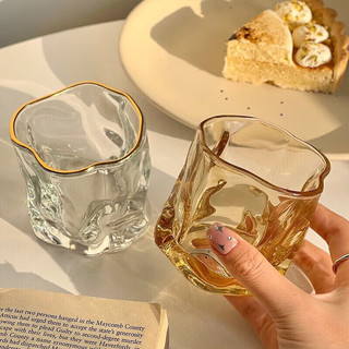 ROYALLOCKE 皇家洛克 玻璃水杯家用INS风水杯加厚威士忌酒杯茶杯果汁牛奶咖啡杯 透明色小号1只