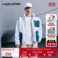 HONMA【活力系列】2022高尔夫服饰男士外套摇粒绒立领上衣 墨绿/白 XL