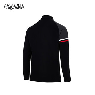 HONMA 【专业高尔夫】高尔夫服饰男士长袖POLO衫休闲撞色 漂白 XL