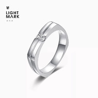 Light Mark 小白光 18K金钻石男戒指结婚订婚对戒 情人节礼物 18K钻石男戒（约6.3克） 18分
