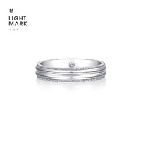 Light Mark 小白光 白18K金钻石男戒指情侣对戒订婚结婚 情人节礼物 F-G色/SI净度（ZJMM000473）