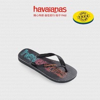 Havaianas 哈瓦那 哈唯纳Logomania Print霓虹系列潮流人字拖鞋外穿夏海边 0074-新石墨 39/40巴西码