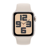 Apple 苹果 Watch SE；星光色铝金属表壳；星光色运动型表带