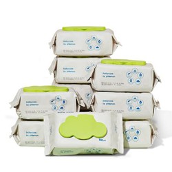 babycare 婴儿手口湿巾新生儿湿纸巾宝宝带盖大包装 3150绿盖湿巾 80抽*5包