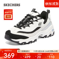 斯凯奇（Skechers）DLITES系列时尚绑带运动休闲女鞋舒服潮流老爹鞋896148 黑色/白色/BKW 36.5