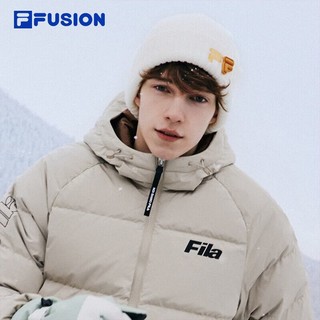 FILA 斐乐 FUSION斐乐潮牌情侣款羽绒服2023冬保暖连帽外套上衣男女