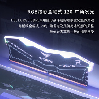 Team 十铨 DELTA DDR5 7200Mhz RGB 台式机内存 灯条 白色 32GB 16GBx2 FF4D532G6400HC40BDC01 CL34