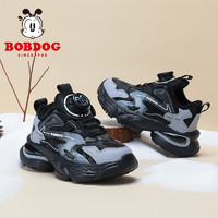 巴布豆（BOBDOG）童鞋男童加绒儿童运动鞋冬季二棉鞋 106535095 黑/雾灰35
