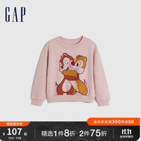 Gap【玛丽猫联名】女幼童秋冬2023抓绒卫衣785911儿童装上衣 粉色 110cm(4岁) 偏小，选大一码