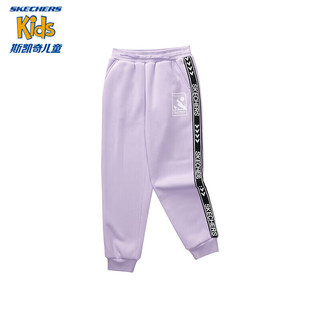 Skechers斯凯奇暖绒科技儿童长裤男女童舒适加绒户外保暖休闲裤L423K101