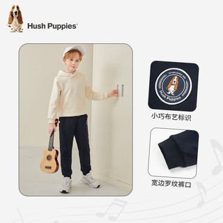 暇步士（Hush Puppies）童装男童裤子2023冬装儿童裤子简约舒适休闲加绒裤 藏蓝 105cm