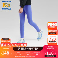 Skechers斯凯奇儿童针织紧身长裤P423G042 加绒款/鸢尾蓝/01JH 165cm 