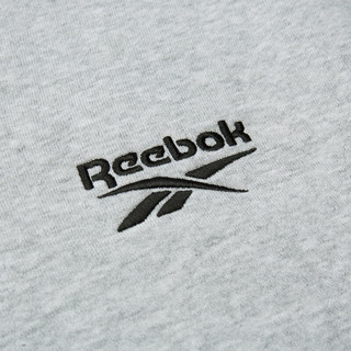 Reebok锐步男女同款运动休闲时尚纯色圆领套头衫卫衣 灰色 S