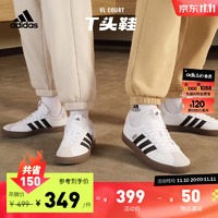 adidas「T头鞋」阿迪达斯轻运动VL COURT 3.0男女休闲运动板鞋 白色/黑色/灰色 38.5(235mm)