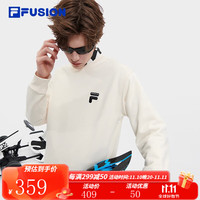 斐乐（FILA） FUSION潮牌款针织套头衫时尚加绒卫衣 麦乳色-BG【加绒款】 170/92A/M