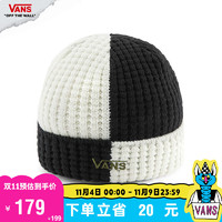 VANS范斯 女子针织帽黑白棋盘格美式休闲 黑色/米白色 均码头围:57cm